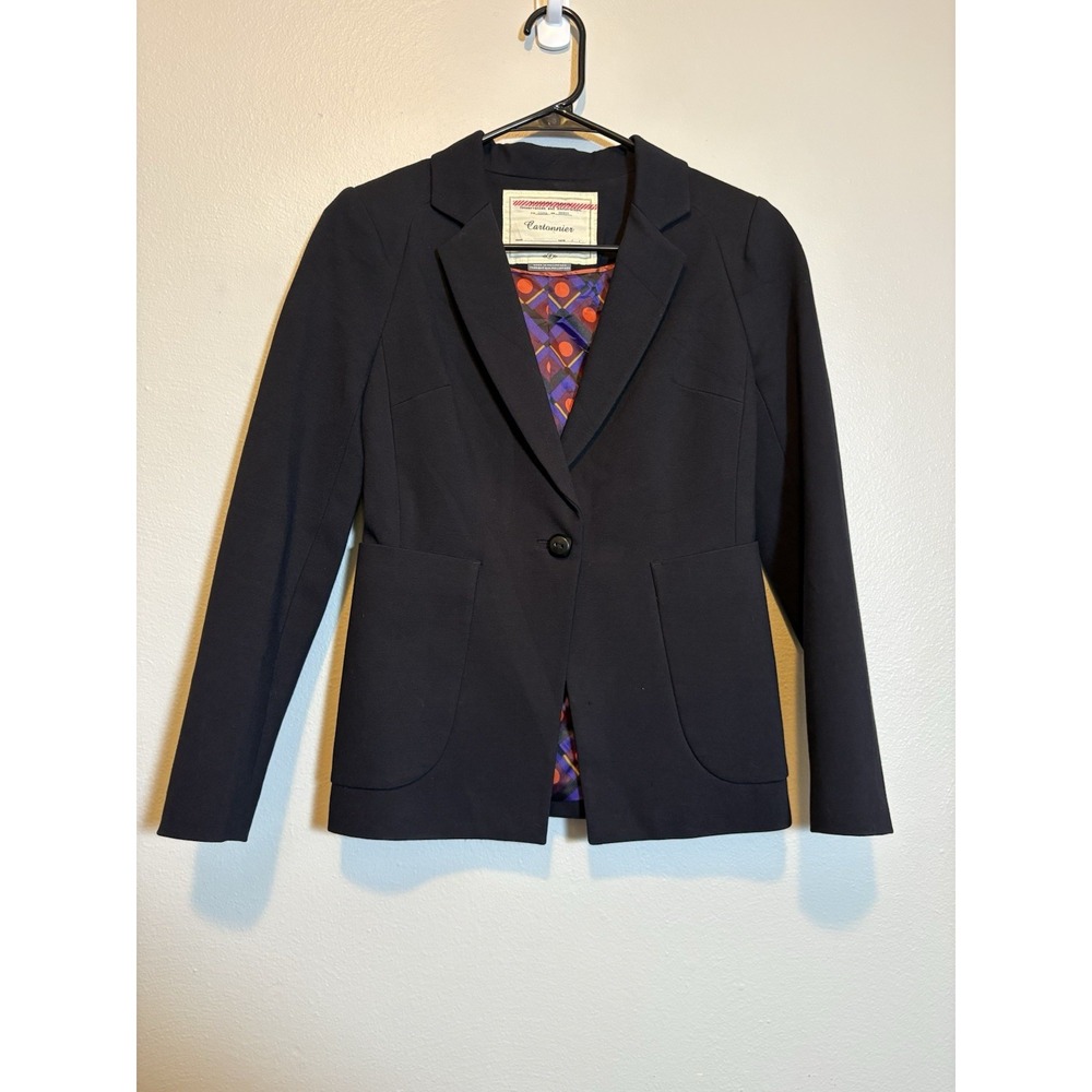 Cartonnier Emerson Tailored Blazer Womens 0P Black Anthropolgie Pockets